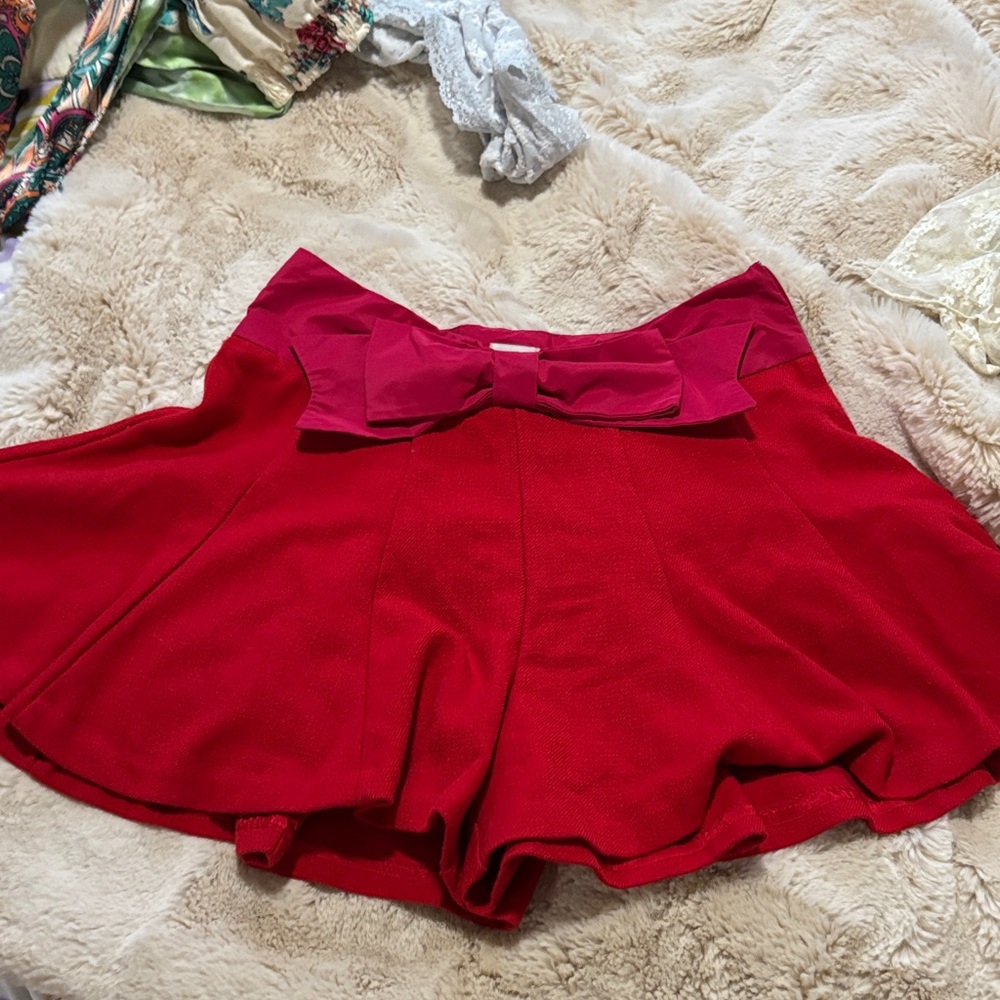 Red Maeve Skort with Bow